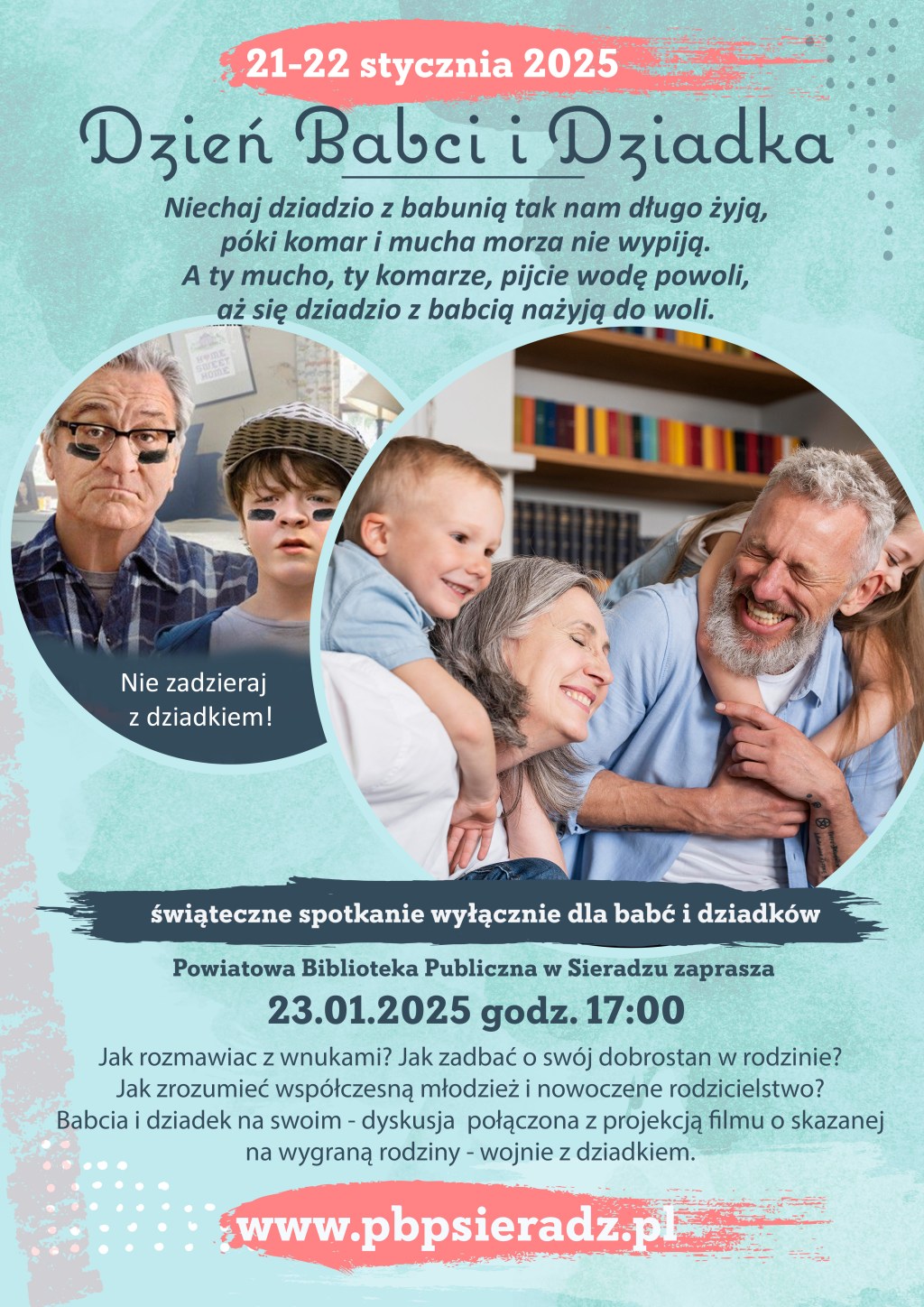 Sieradz. Dzień Babci i Dziadka - popołudniowe spotkanie w bibliotece
