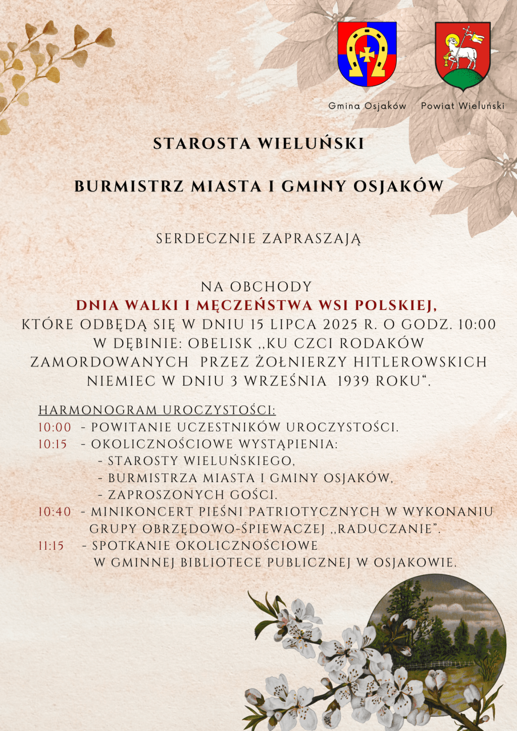 Obchody Dnia Walki i Męczeństwa Wsi Polskiej - ZAPROSZENIE