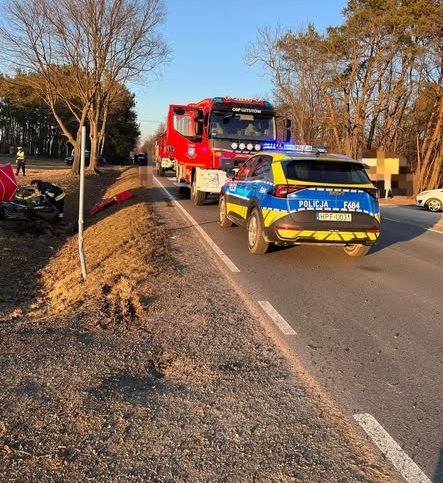 Lututów. Motocyklista ucierpiał w wypadku